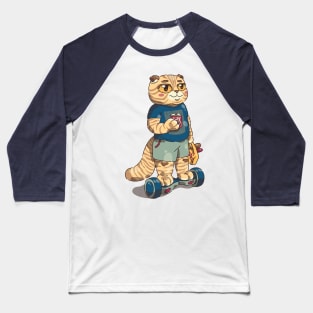 cat on Hoverbot Baseball T-Shirt